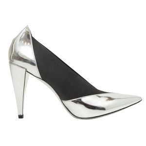 Givenchy Silver & Black Pointed-Toe Pumps